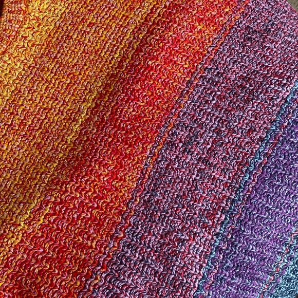 Kori, large, rainbow sweater with wide sleeves/cuffs - Picture 2 of 13